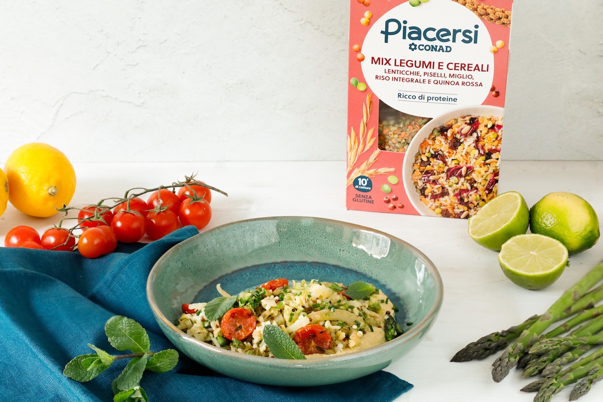 piatto-unico-vegetariano-insalata di legumi-e-cereali