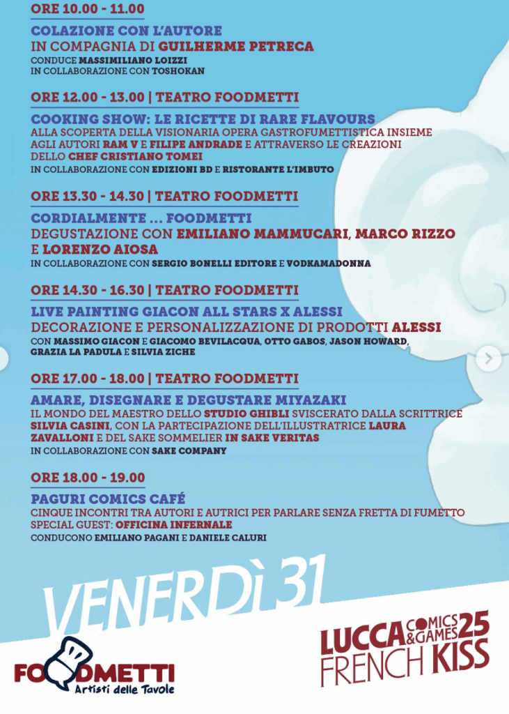 Programma Foodmetti a Lucca Comics 2025