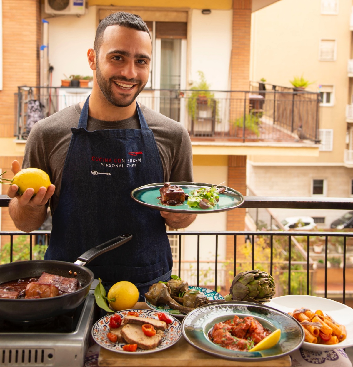 chef Ruben sul balcone