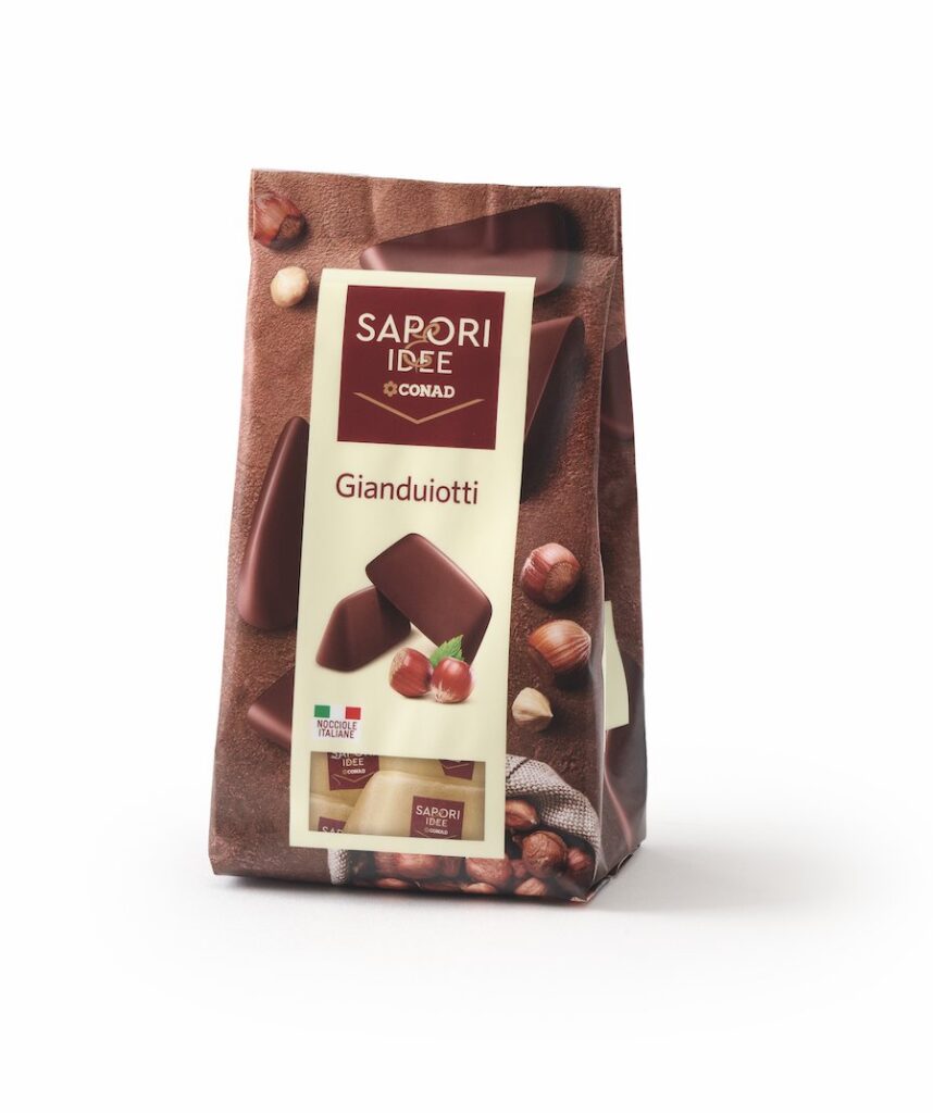 Gianduiotti Sapori&Idee Conad in stagnola dorata, confezione da 160 g